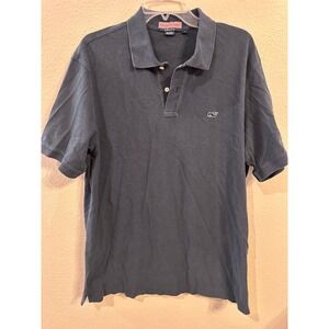Vineyard Vines Men's Polo Shirt American‎ Flag 1998 Embroidered Navy Blue